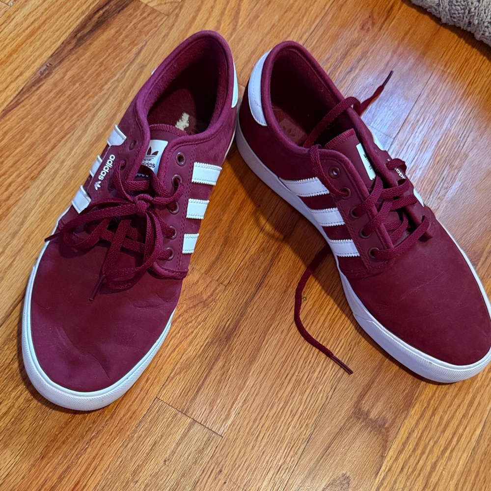 Adidas Maroon Sneakers with White Accents